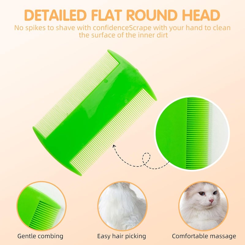 HESSION 6 Pack Flea Lice Combs Removal Dandruff Comb with Metal Teeth Double Sided Fine Combs Metal Teeth Flea Lice Combs for Pets Kids Adults (Random) - Image 5